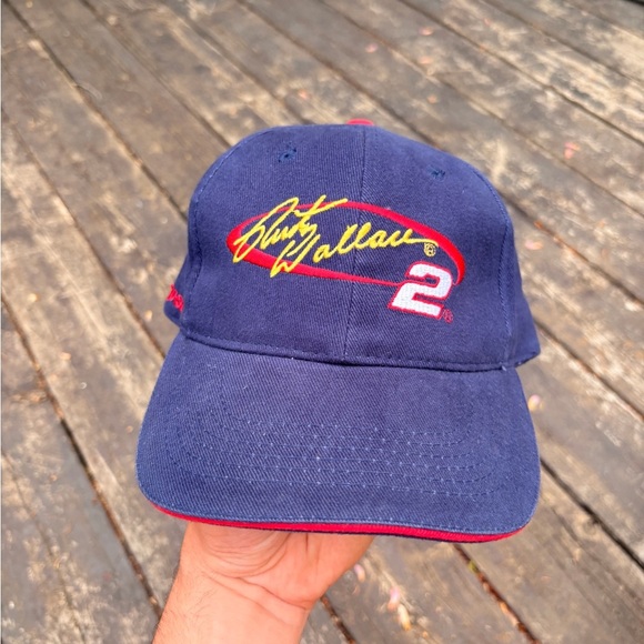 RUSTY WALLACE #2 Nascar cap hat signature embroided Choko Racing strapback - Picture 1 of 7